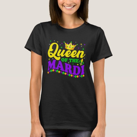Mardi Gras Queen Crow  Mardi Gras Beads Carnival O T-Shirt (Vorderseite)