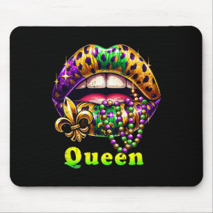 Mardi Gras Queen Lips Outfit Frauen Cheetah Leopar Mousepad