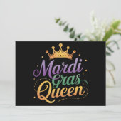 Mardi Gras Queen Parade Kostüme Party Einladung (Stehend Vorderseite)