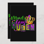 Mardi Gras Queen Parade Kostüme Party Mardi Einladung (Vorne/Hinten)