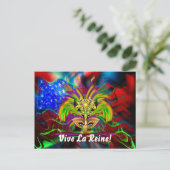 Mardi Gras Queen View Notes Bitte Postkarte (Stehend Vorderseite)