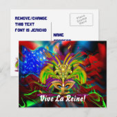 Mardi Gras Queen View Notes Bitte Postkarte (Vorne/Hinten)