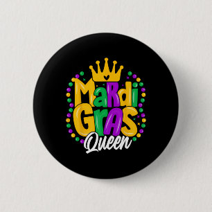 Mardi Gras Queen Womens Mardi Gras Button