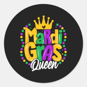 Mardi Gras Queen Womens Mardi Gras Runder Aufkleber