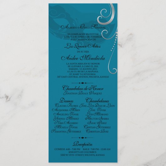 Mardi Gras Quince Programm (Rückseite)