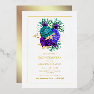 Mardi Gras Quinceañera Folien-Einladung Folieneinladung