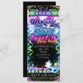 Mardi Gras Rainbow Glow VIP SWEET 16 Party Ticket Einladung (Vorne/Hinten)