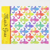 Mardi Gras Rainbow Lilie Pattern Fleecedecke (Vorderseite (Horizontal))