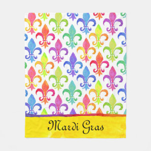 Mardi Gras Rainbow Lilie Pattern Fleecedecke