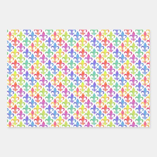 Mardi Gras Rainbow Lilie Pattern Geschenkpapier Set (Vorderseite)