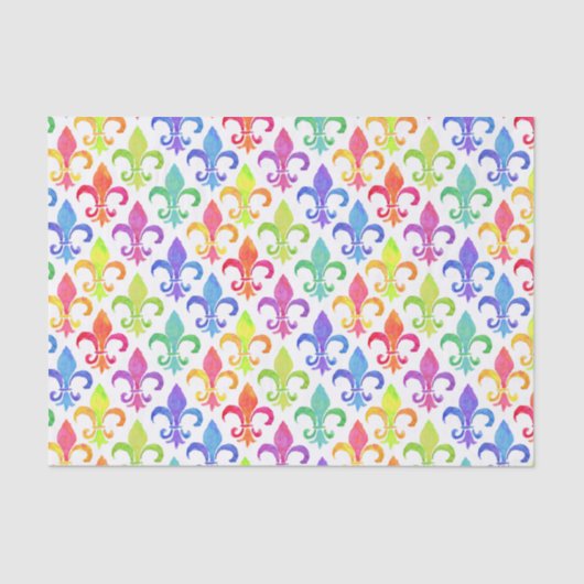 Mardi Gras Rainbow Lilie Pattern Seidenpapier (Vorderseite)