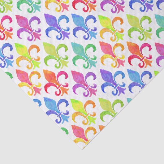 Mardi Gras Rainbow Lilie Pattern Seidenpapier (Ausschnitt)