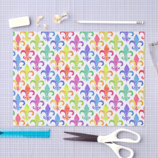 Mardi Gras Rainbow Lilie Pattern Seidenpapier (Handwerk)