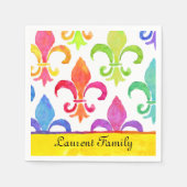 Mardi Gras Rainbow Lilie Serviette (Vorderseite)