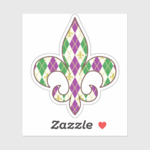 Mardi Gras Raute Contour Sticker