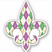 Mardi Gras Raute Contour Sticker (Vorderseite)