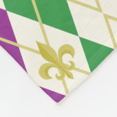 Mardi Gras Raute Fleece Blanket (Ecke)