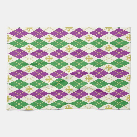 Mardi Gras Raute Handtuch (Horizontal)