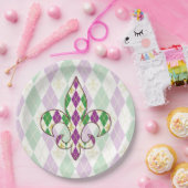 Mardi Gras Raute Paper Plate Pappteller (Party)