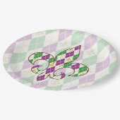 Mardi Gras Raute Paper Plate Pappteller (Schrägansicht)