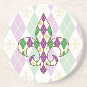 Mardi Gras Raute Sandstone Untersetzer