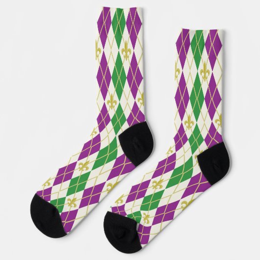 Mardi Gras Raute Socken (Linkes Detail)