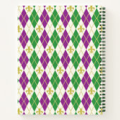 Mardi Gras Raute Spiral Notebook Notizbuch (Rückseite)