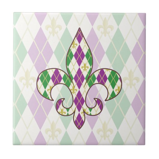 Mardi Gras Raute Tile Fliese (Vorderseite)