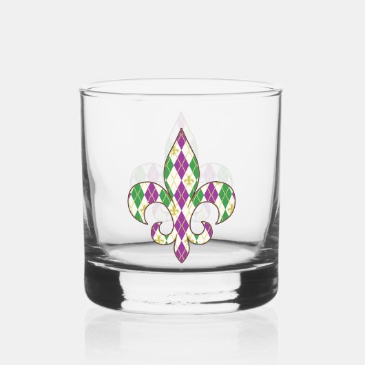 Mardi Gras Raute Whiskyglas (Vorderseite)