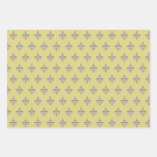 Mardi Gras Raute Wrapping Paper Set Geschenkpapier Set (Vorderseite 2)