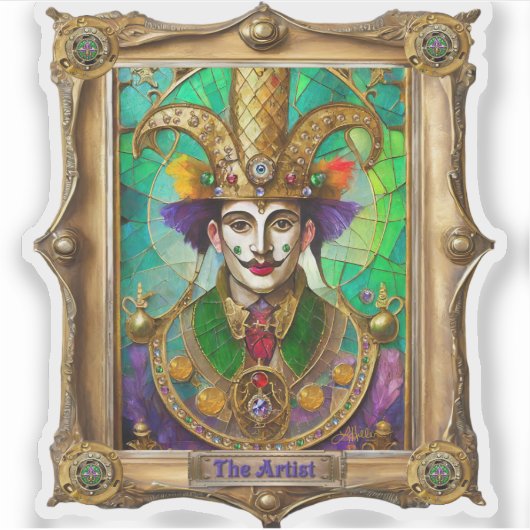 Mardi Gras Realm Portraits - Der Künstler Dali Aufkleber (Vorderseite)