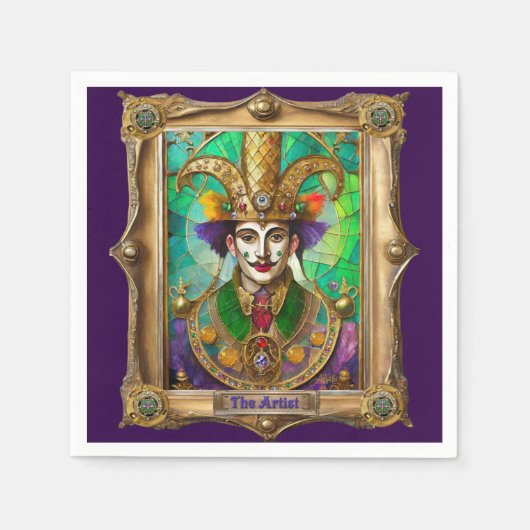 Mardi Gras Realm Portraits - Der Künstler Dali Serviette (Vorderseite)