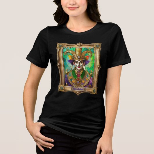 Mardi Gras Realm Portraits - Der Künstler Dali Tri-Blend Shirt (Vorderseite)