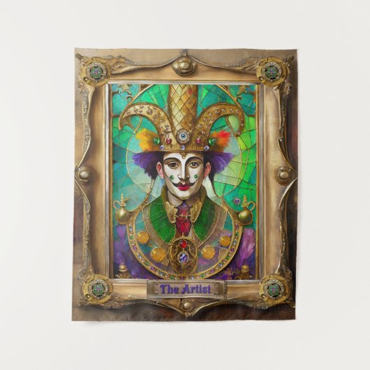 Mardi Gras Realm Portraits - Der Künstler Dali Wandteppich (Vorderseite)