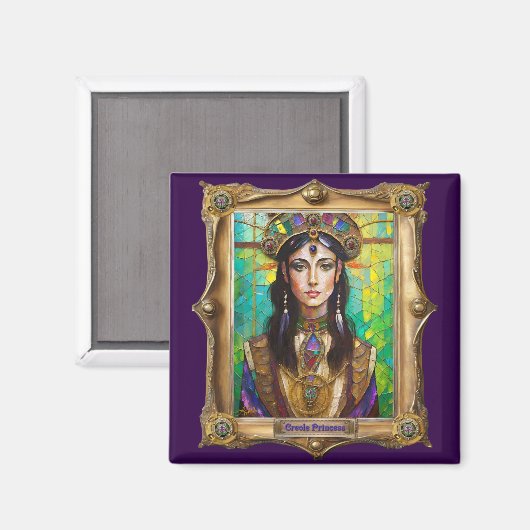 Mardi Gras Realm Portraits - Die kreolische Prinze Magnet (Vorderseite/Rückseite)