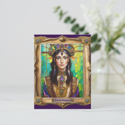 Mardi Gras Realm Portraits - Die kreolische Prinze Postkarte (Stehend Vorderseite)