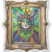 Mardi Gras Realm Portraits - Die Priesterin Aufkleber (Vorderseite)