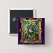 Mardi Gras Realm Portraits - Die Priesterin Button (Vorne & Hinten)