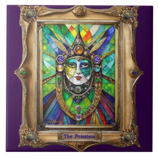 Mardi Gras Realm Portraits - Die Priesterin Fliese (Vorderseite)