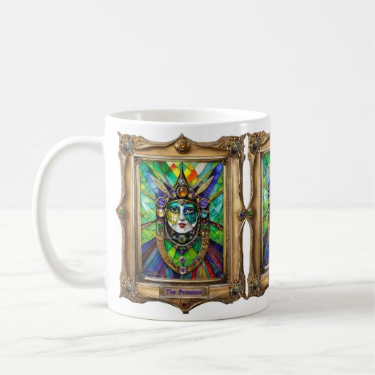 Mardi Gras Realm Portraits - Die Priesterin Kaffeetasse (Links)