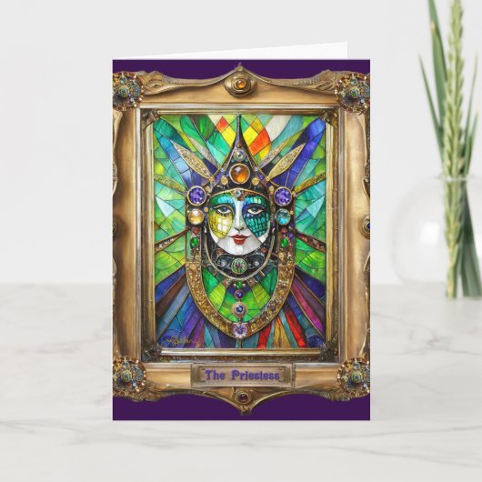 Mardi Gras Realm Portraits - Die Priesterin Karte (Vorderseite)