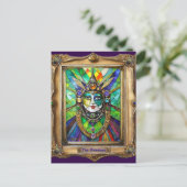 Mardi Gras Realm Portraits - Die Priesterin Postkarte (Stehend Vorderseite)