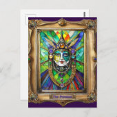 Mardi Gras Realm Portraits - Die Priesterin Postkarte (Vorne/Hinten)