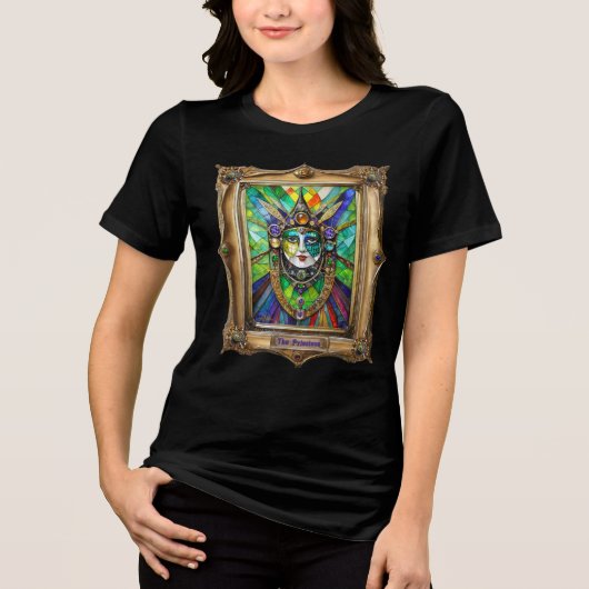 Mardi Gras Realm Portraits - Die Priesterin Tri-Blend Shirt (Vorderseite)