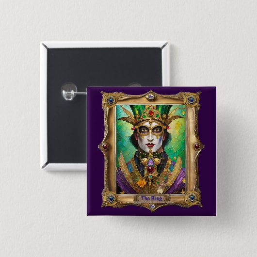 Mardi Gras Realm Portraits - The King Button (Vorne & Hinten)