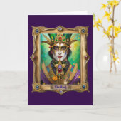 Mardi Gras Realm Portraits - The King Karte (Gelbe Blume)