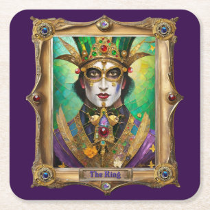 Mardi Gras Realm Portraits - The King Rechteckiger Pappuntersetzer