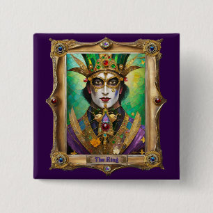 Mardi Gras Realm Porträts - Der König Button