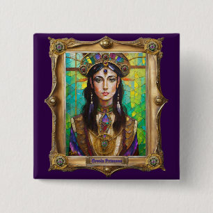 Mardi Gras Realm Porträts - Die Kreolische Prinzes Button
