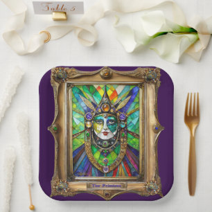Mardi Gras Realm Porträts - Die Priesterin Pappteller